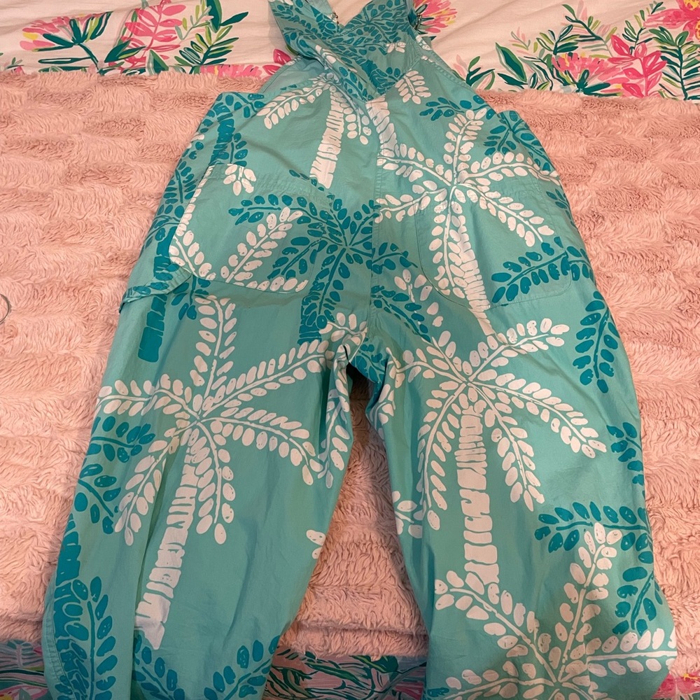 Lilly Pulitzer Teal and White Overalls - Picture 2 of 12